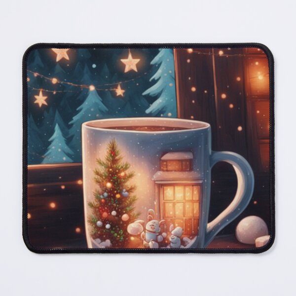 Item preview, mug with cocoa and marshmallows designed and sold by aipaint.