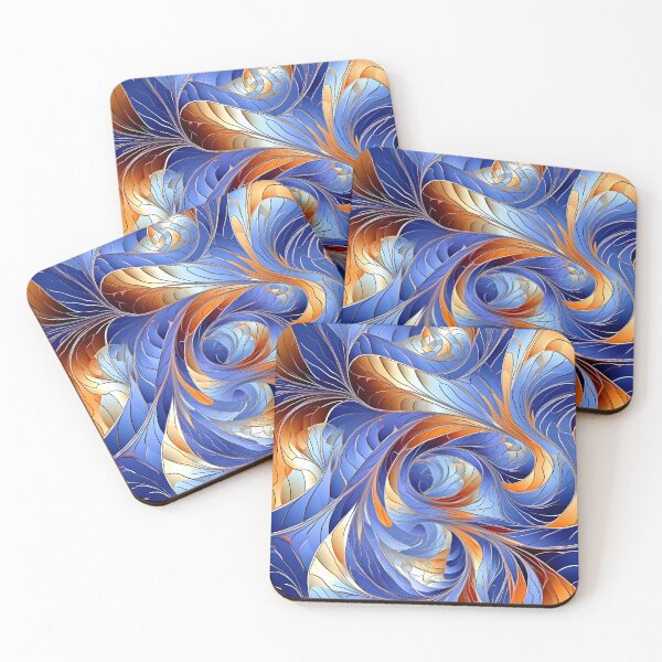 Item preview, Blue and Orange Swirling Elegance Wallpaper designed and sold by VectorPlace.