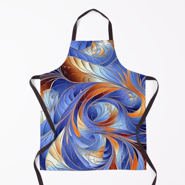 Item preview, Blue and Orange Swirling Elegance Wallpaper designed and sold by VectorPlace.