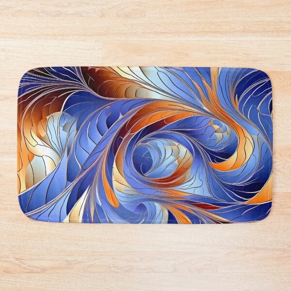 Item preview, Blue and Orange Swirling Elegance Wallpaper designed and sold by VectorPlace.