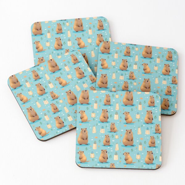 Item preview, Capybara Cute Seamless Patterns 1 designed and sold by ThaNiyom.