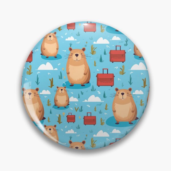 Item preview, Capybara Cute Seamless Patterns 2 designed and sold by ThaNiyom.