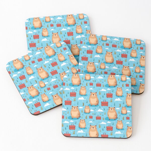 Item preview, Capybara Cute Seamless Patterns 2 designed and sold by ThaNiyom.