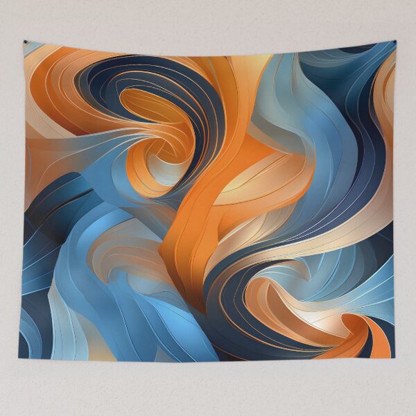 Item preview, Abstract Swirls in Warm and Cool Tones Wallpaper designed and sold by VectorPlace.