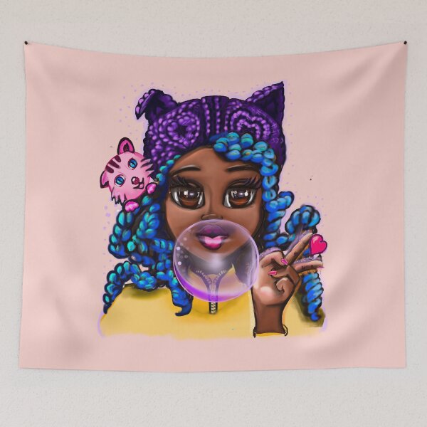 Item preview, Cute black Girl, African American, melanin Afro hair Black cartoon, anime girls game character girl designed and sold by Artonmytee.