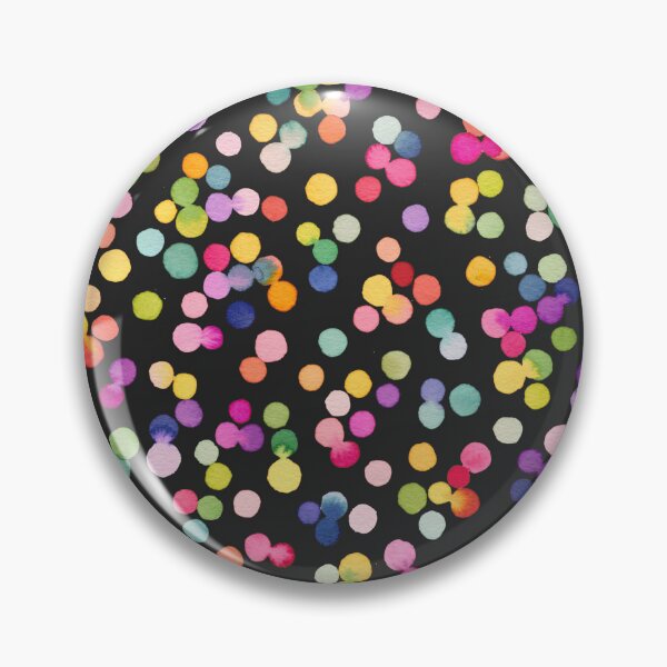 Item preview, Confetti Party - Multicolored Watercolor Dots Black Background designed and sold by ninoladesign.
