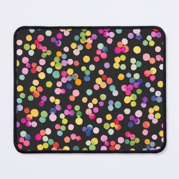 Item preview, Confetti Party - Multicolored Watercolor Dots Black Background designed and sold by ninoladesign.