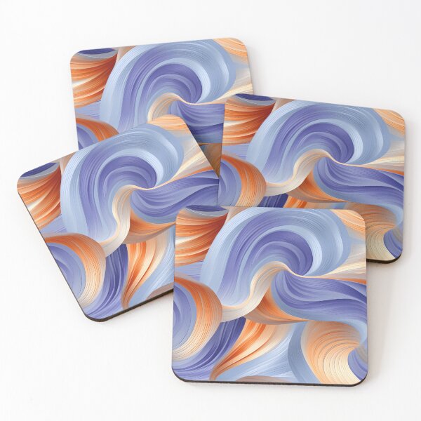 Item preview, Abstract Curves in Sunset and Sky Colors Wallpaper designed and sold by VectorPlace.