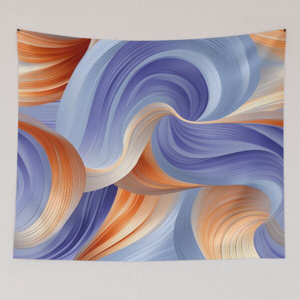 Item preview, Abstract Curves in Sunset and Sky Colors Wallpaper designed and sold by VectorPlace.