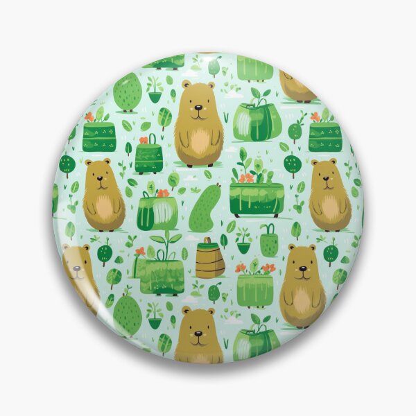 Item preview, Capybara Cute Seamless Patterns 5 designed and sold by ThaNiyom.
