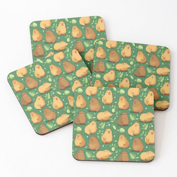 Item preview, Capybara Cute Seamless Patterns 6 designed and sold by ThaNiyom.