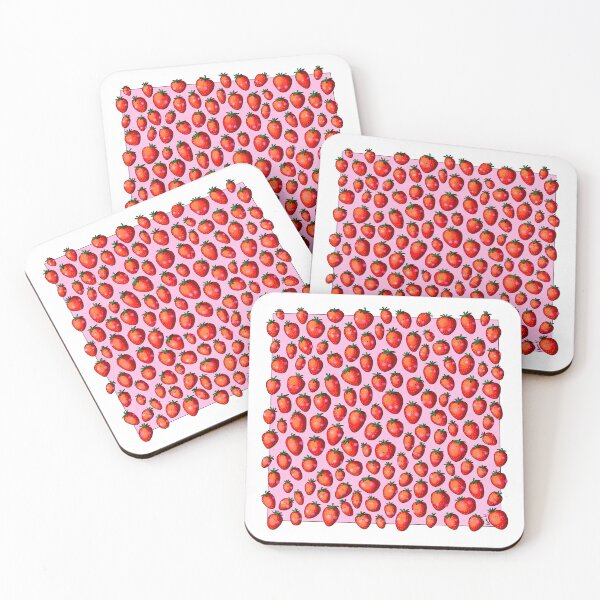 Item preview, Cute Strawberries - Pink Background designed and sold by laureH.