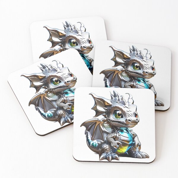 Item preview, Cute Liquid Metal Baby Dragon  designed and sold by ShePrompts.