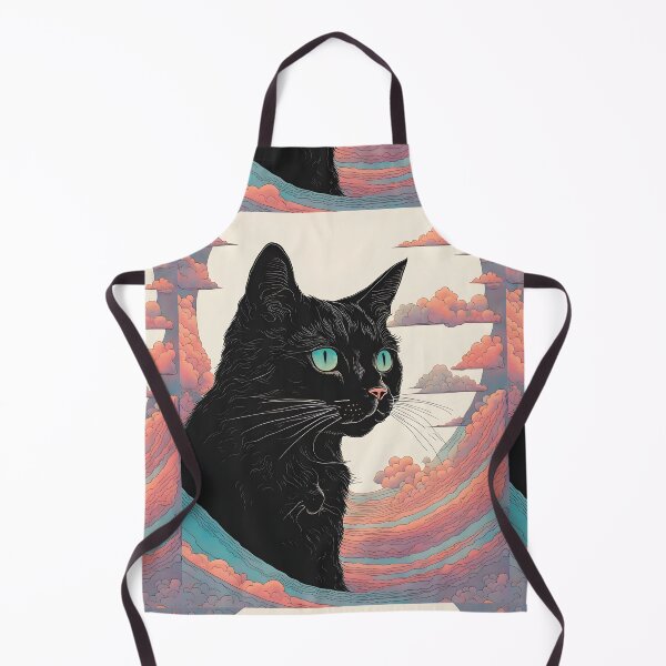 Item preview, Black Cat art retro vintage colorful sunset designed and sold by Catophile.