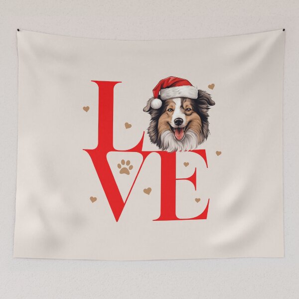 Item preview, Shetland Sheepdog Sheltie Dog Love Santa Christmas designed and sold by Museful-Apparel.