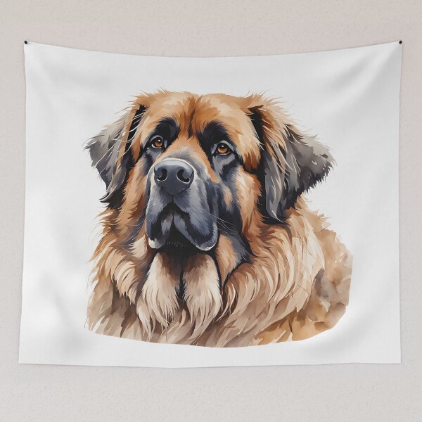 Item preview, Watercolor picture of a Leonberger Dog designed and sold by Petalandfur.