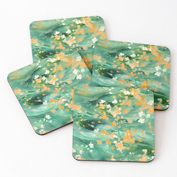 Item preview, Emerald Whirl Floral Abstract Wallpaper designed and sold by VectorPlace.