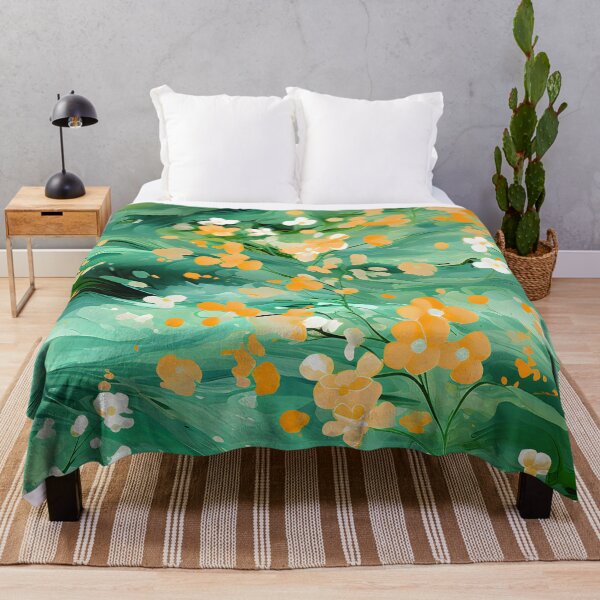 Aperçu de l'œuvre Papier peint abstrait floral Emerald Whirl créée et vendue par VectorPlace.