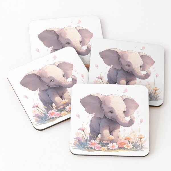 Item preview, little baby elephant kawaii anime manga style designed and sold by WallyPink.