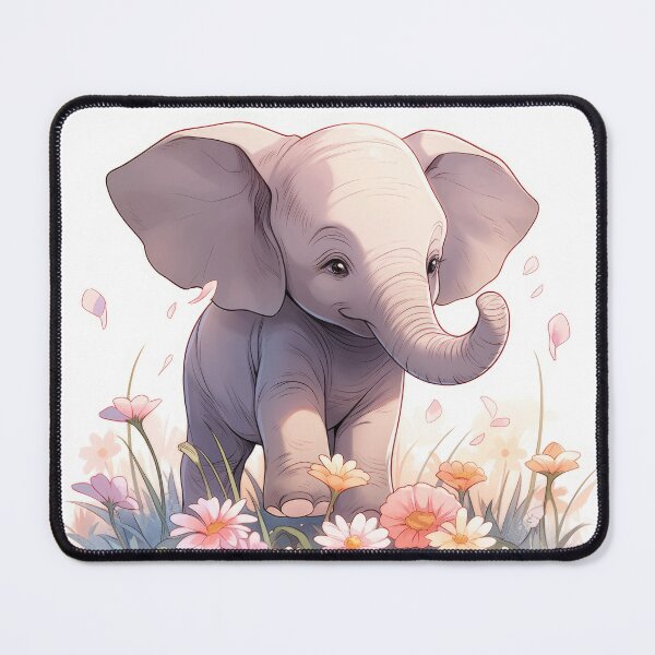 Item preview, little baby elephant kawaii anime manga style designed and sold by WallyPink.