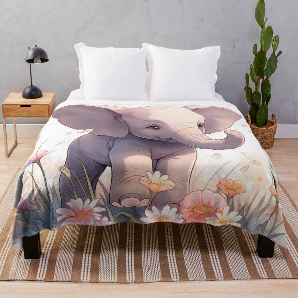 Item preview, little baby elephant kawaii anime manga style designed and sold by WallyPink.