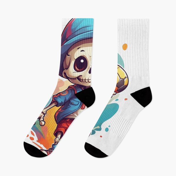 Item preview, cute cartoon skull playing soccer. designed and sold by wplamkung.