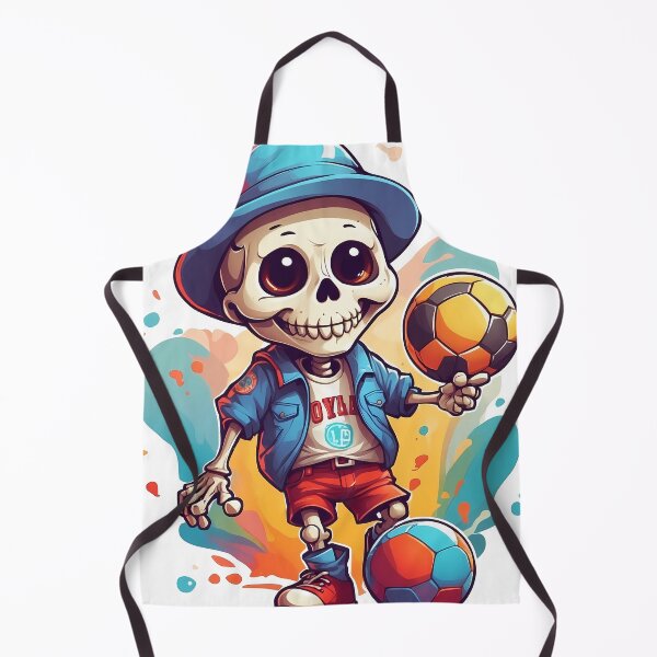 Item preview, cute cartoon skull playing soccer. designed and sold by wplamkung.