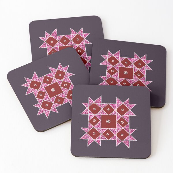 Item preview, Kolam/Muggu/Rangoli  - Maroon with Pink designed and sold by ShreecreatE.
