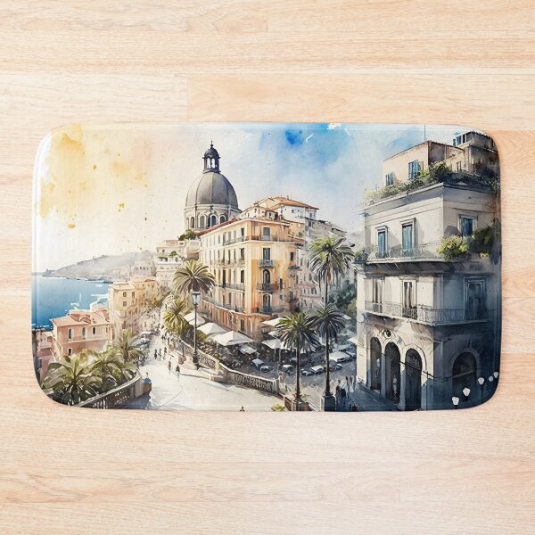 Item preview, Naples city art, Streets painting, city landscape, Italy art, Naples souvenir, watercolor art designed and sold by SpettacolArte.