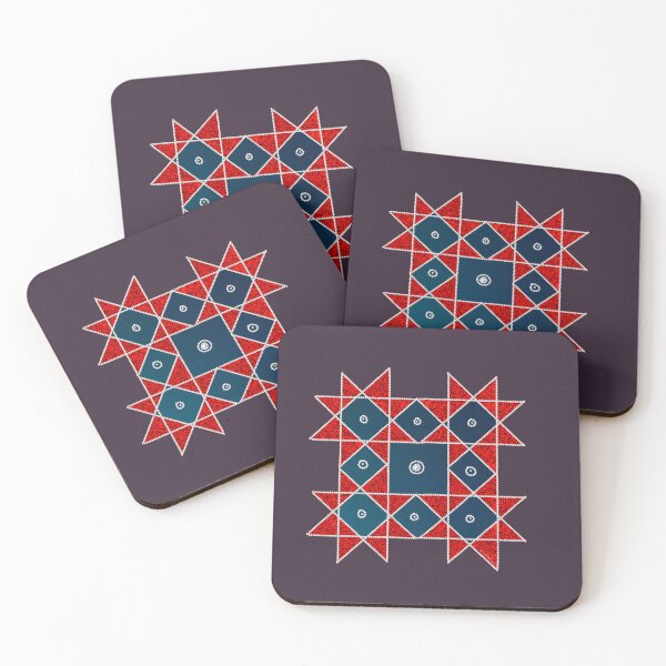 Item preview, Kolam/Muggu/Rangoli  - Red with Blue designed and sold by ShreecreatE.