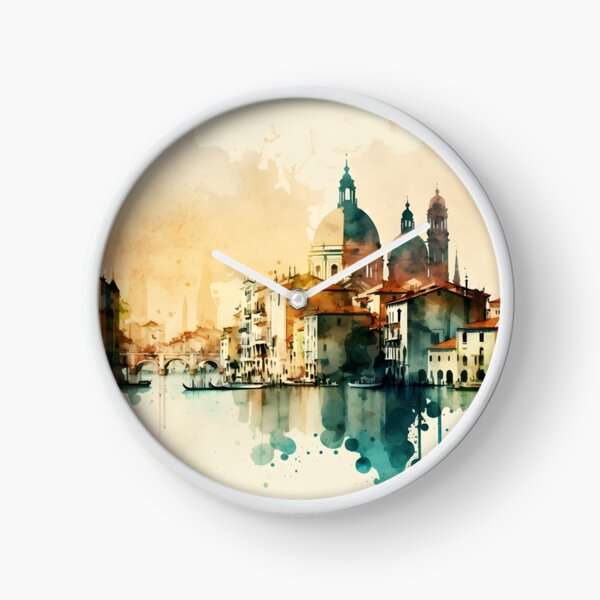 Artikelvorschau, Aquarellmalerei der Skyline von Venedig, Stadtlandschaft, italienische Kunst, Venedig-Souvenir, italienische Reise entworfen und verkauft von SpettacolArte.