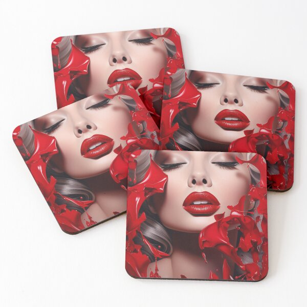 Item preview, Red lipstick Beautiful woman portrait  designed and sold by Akazox.