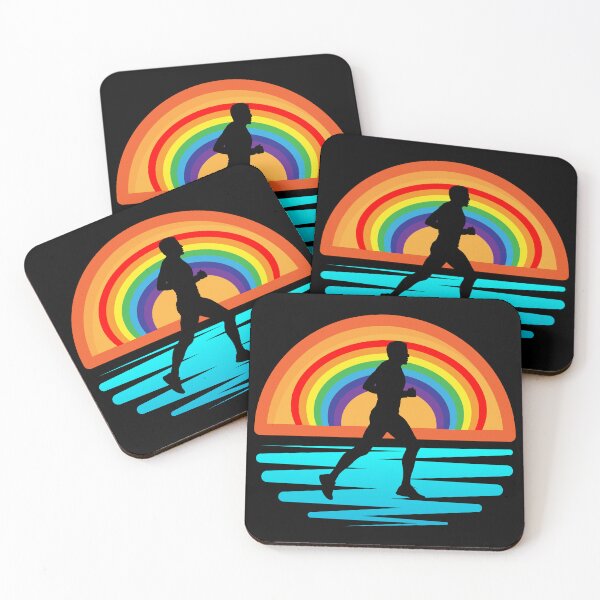 Item preview, Run silhouette on rainbow designed and sold by Rbnano.
