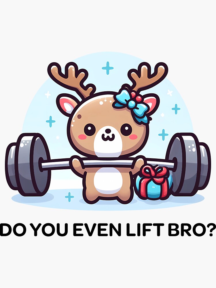 Christmas Weightlifting Gym Rat' Sticker