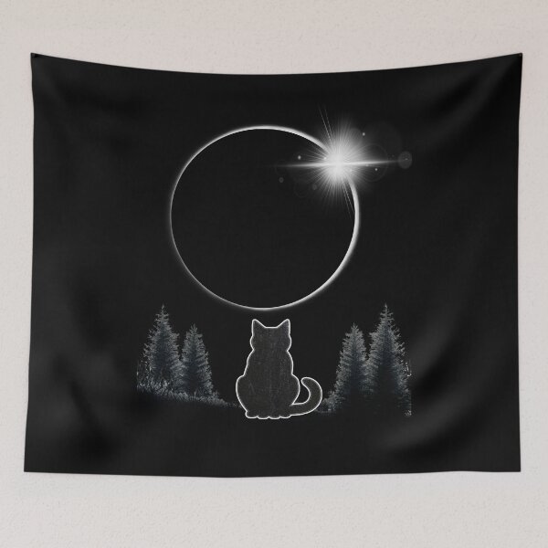 Item preview, Black Cat Watching Total Solar Eclipse 2024 Cat Lover Astronomy Totality designed and sold by HalloweenGift.