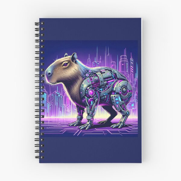 Item preview, CyberCapy: Neon Futurism Capybara designed and sold by slothsandducks.