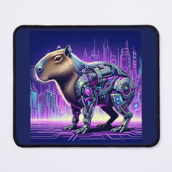 Item preview, CyberCapy: Neon Futurism Capybara designed and sold by slothsandducks.