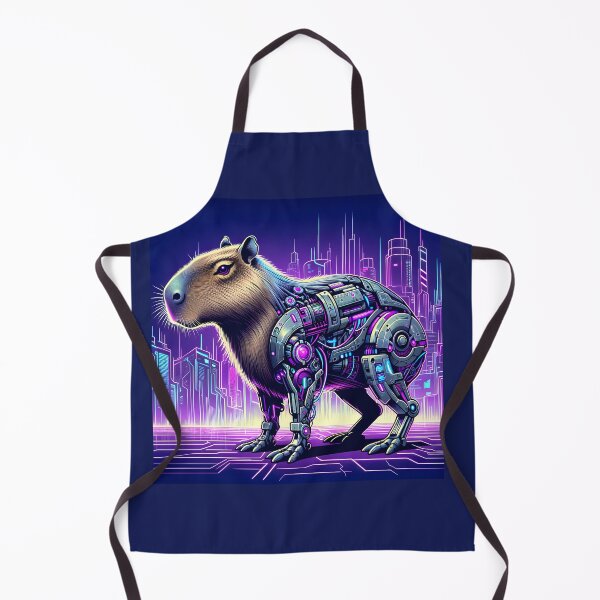 Item preview, CyberCapy: Neon Futurism Capybara designed and sold by slothsandducks.