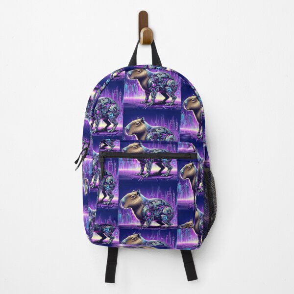 Item preview, CyberCapy: Neon Futurism Capybara designed and sold by slothsandducks.