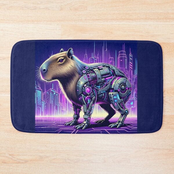 Item preview, CyberCapy: Neon Futurism Capybara designed and sold by slothsandducks.