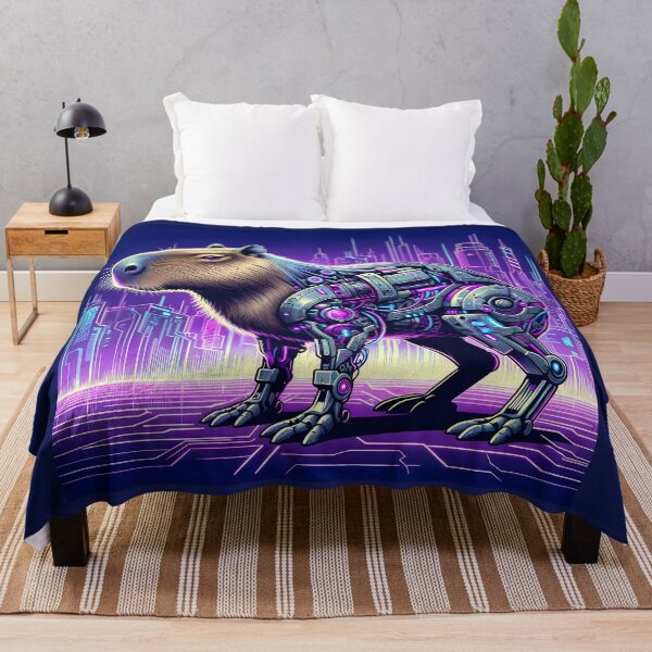 Item preview, CyberCapy: Neon Futurism Capybara designed and sold by slothsandducks.