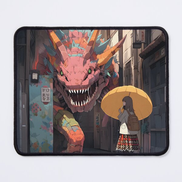 Item preview, Anime monster in Chinese alley with girl art designed and sold by TheArtistOf2022.