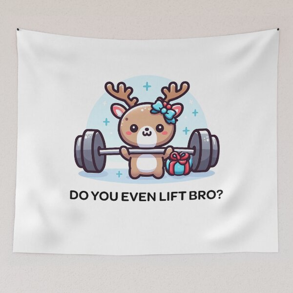 Item preview, Christmas holidays Cute Reindeer Lifting Barbell  designed and sold by ArsiStrenght.