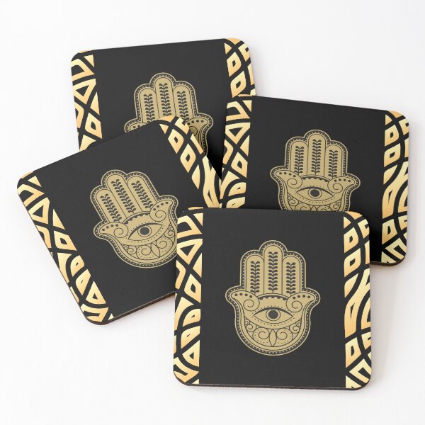 Item preview, Hamsa Hand Gold and Black designed and sold by tkel1.