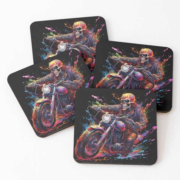 Item preview, Apocalyptic Biker 4: skeleton on a Motorcycle designed and sold by GrungeGarage.