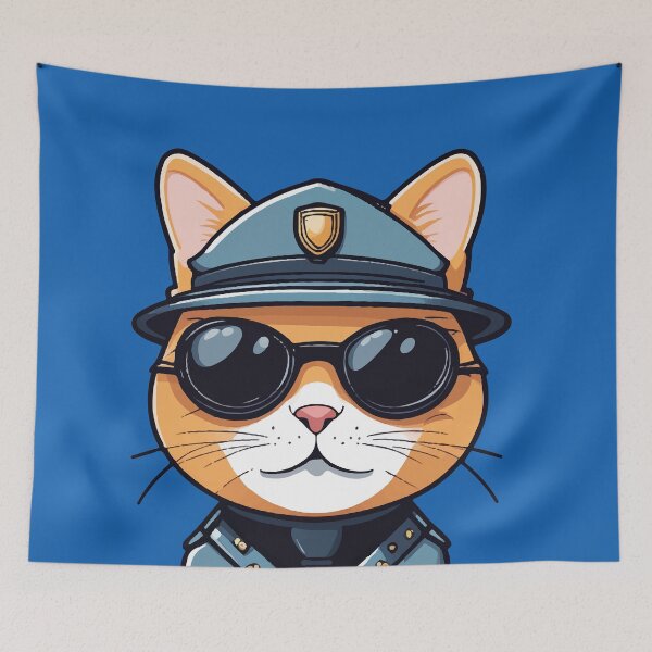 Item preview, A cat cop with shades designed and sold by Dalevalart.