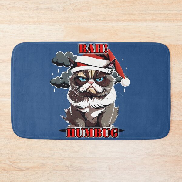 Item preview, BAH! HUMBUG: Kitten in Santa Hat with Rainy Disposition designed and sold by leyfinder.