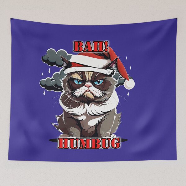 Item preview, BAH! HUMBUG: Kitten in Santa Hat with Rainy Disposition designed and sold by leyfinder.