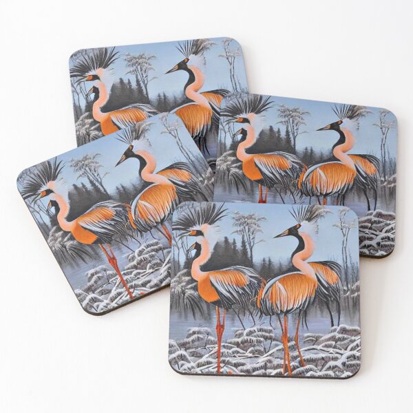 Item preview, Crowned Cranes in winter landscape designed and sold by George Hutton Hunter.