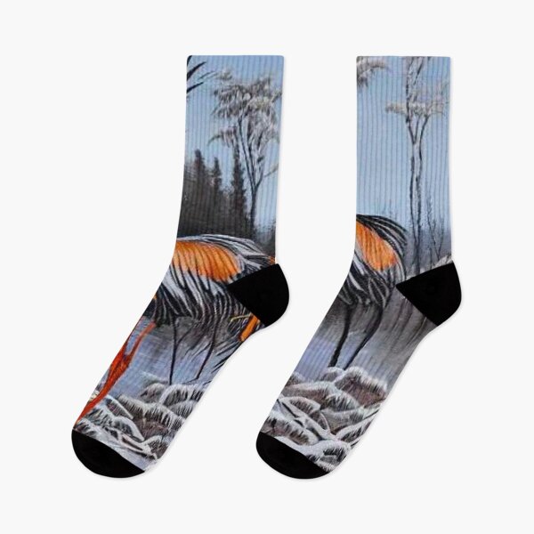 Item preview, Crowned Cranes in winter landscape designed and sold by George Hutton Hunter.